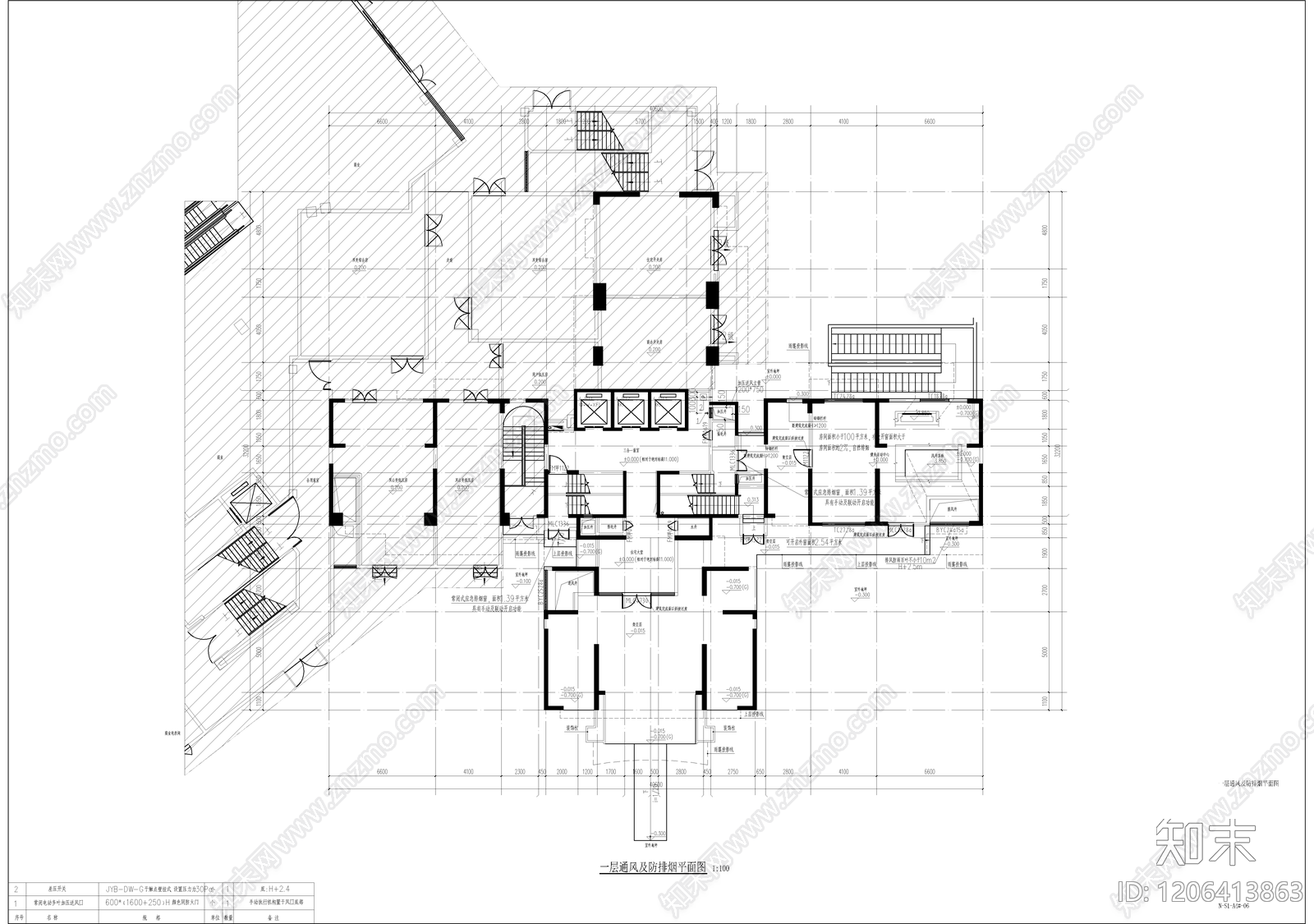 防排烟系统cad施工图下载【ID:1206413863】