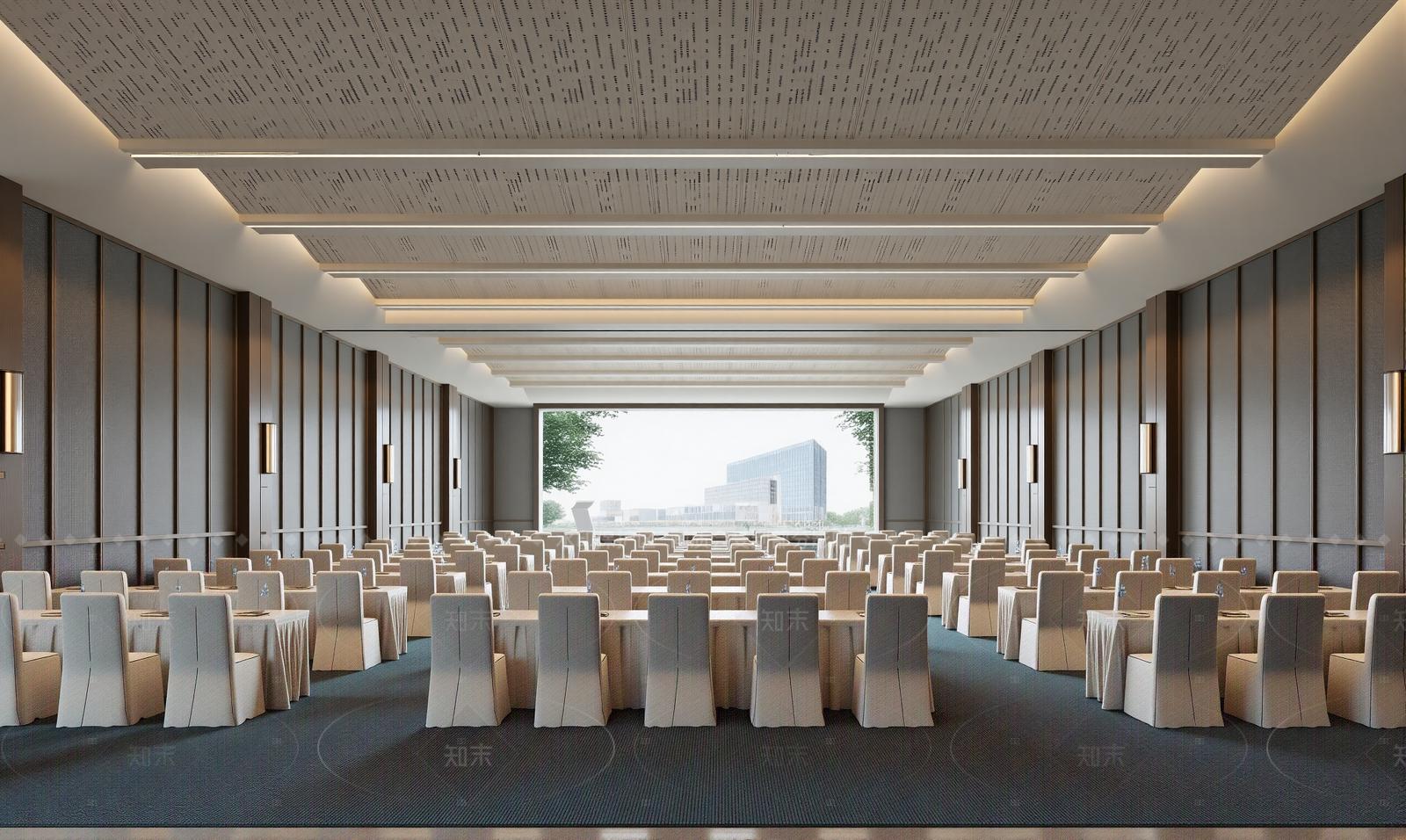 现代新中式宴会厅SU模型下载【ID:1206415563】