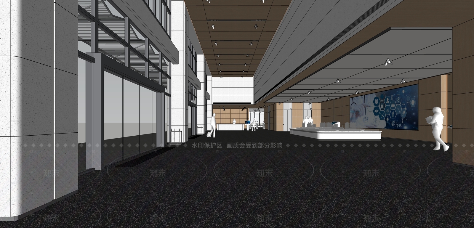 现代办公大堂SU模型下载【ID:1206416471】