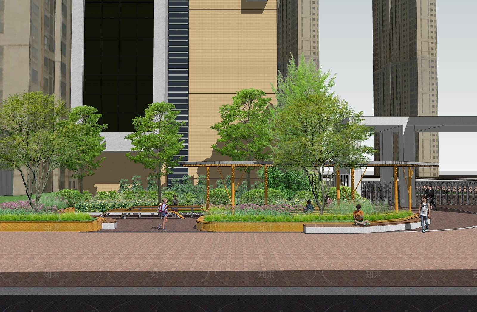 现代口袋公园SU模型下载【ID:1206418783】