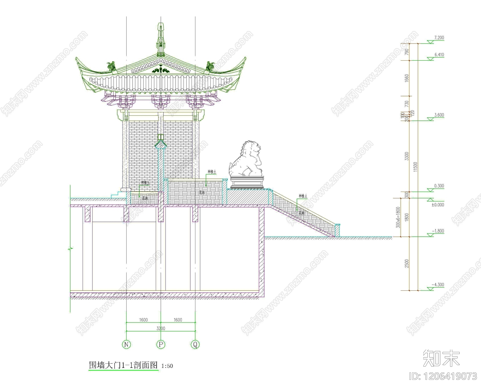 仿古建筑cad施工图下载【ID:1206419073】