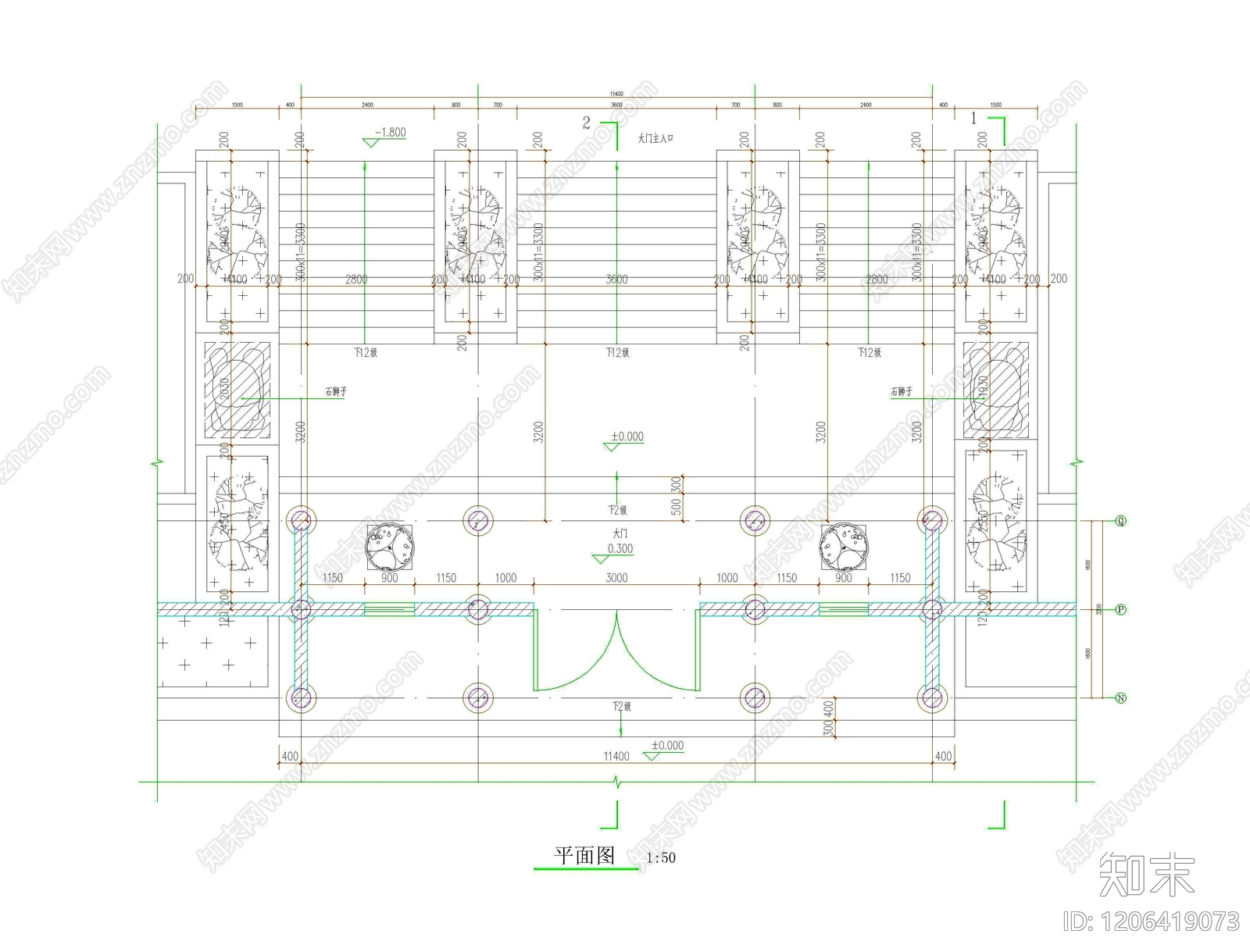 仿古建筑cad施工图下载【ID:1206419073】