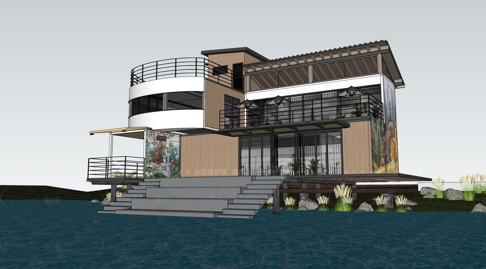 现代其他景观小建筑SU模型下载【ID:1206419200】