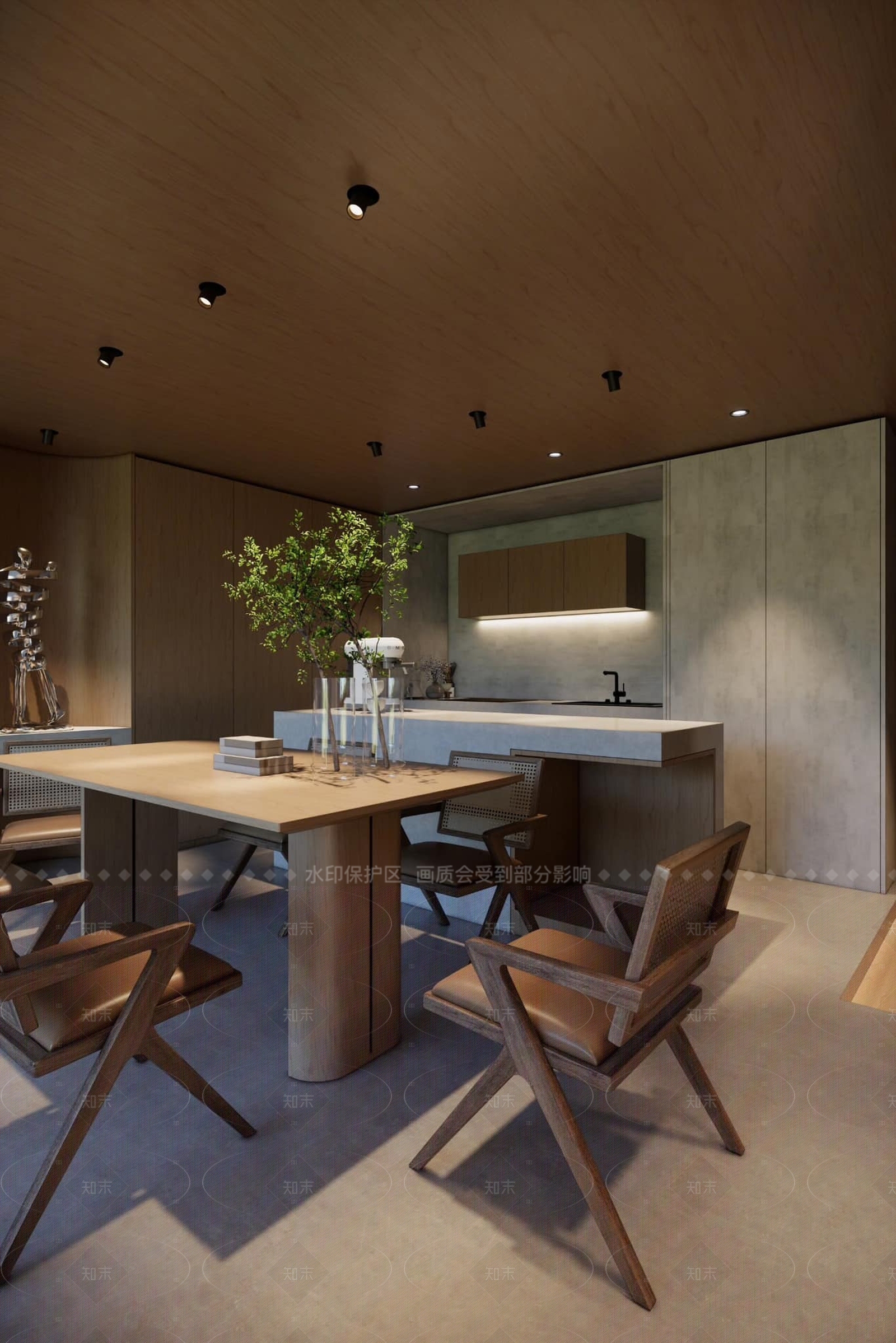 现代小户型客厅SU模型下载【ID:1206420665】