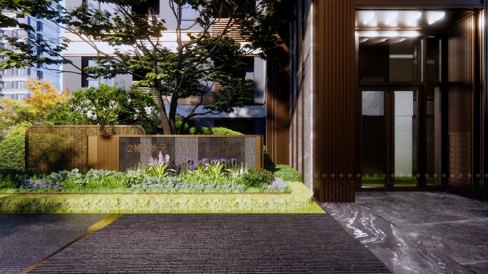 现代新中式景墙SU模型下载【ID:1206422321】