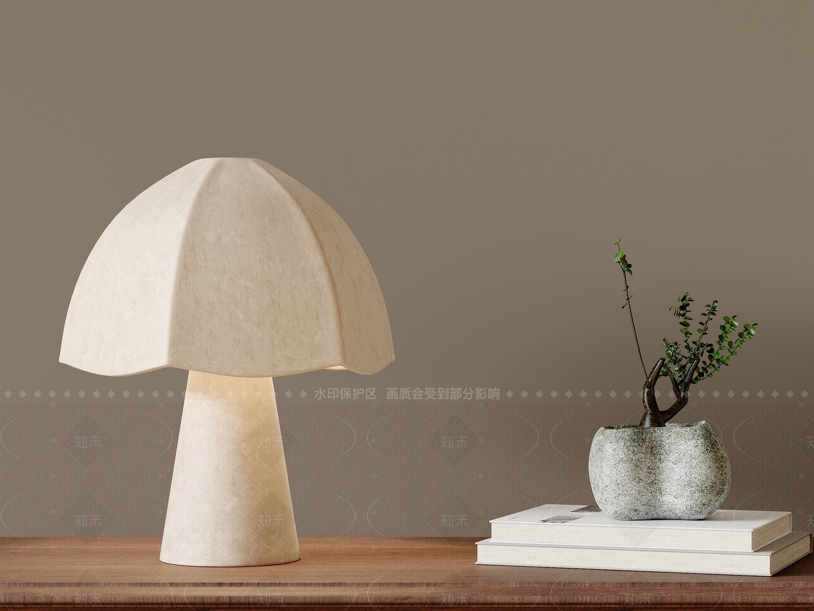 奶油简约台灯3D模型下载【ID:1206433388】