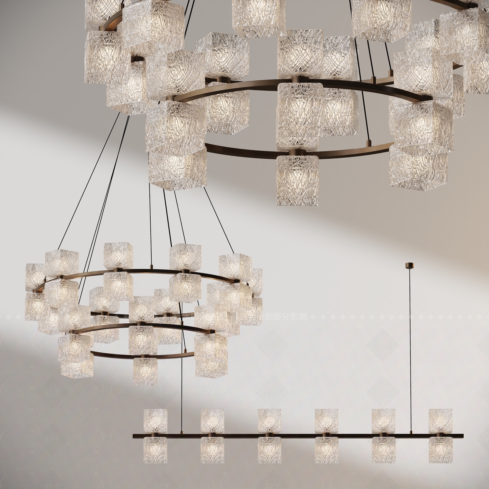 现代新中式吊灯3D模型下载【ID:1206436029】