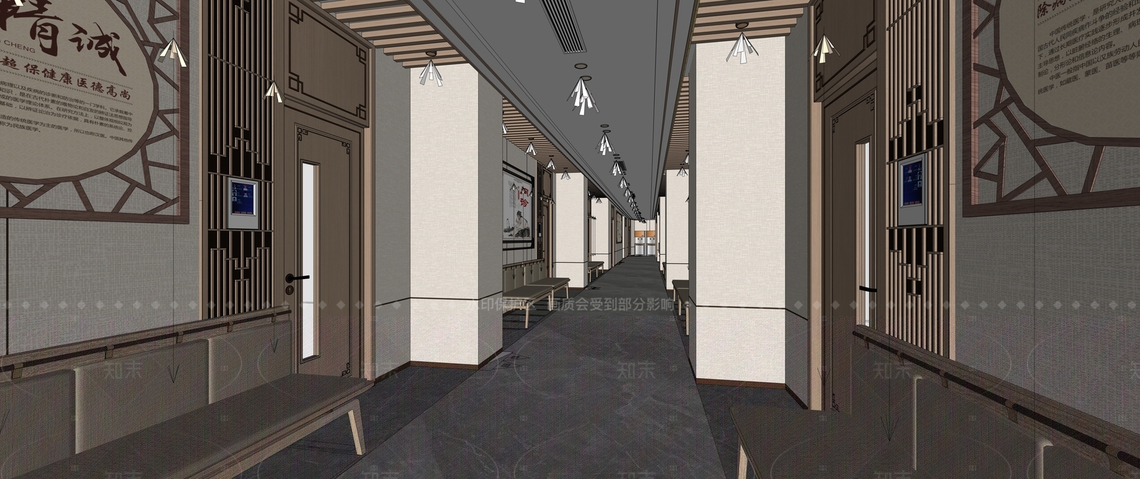 新中式医院SU模型下载【ID:1206440109】