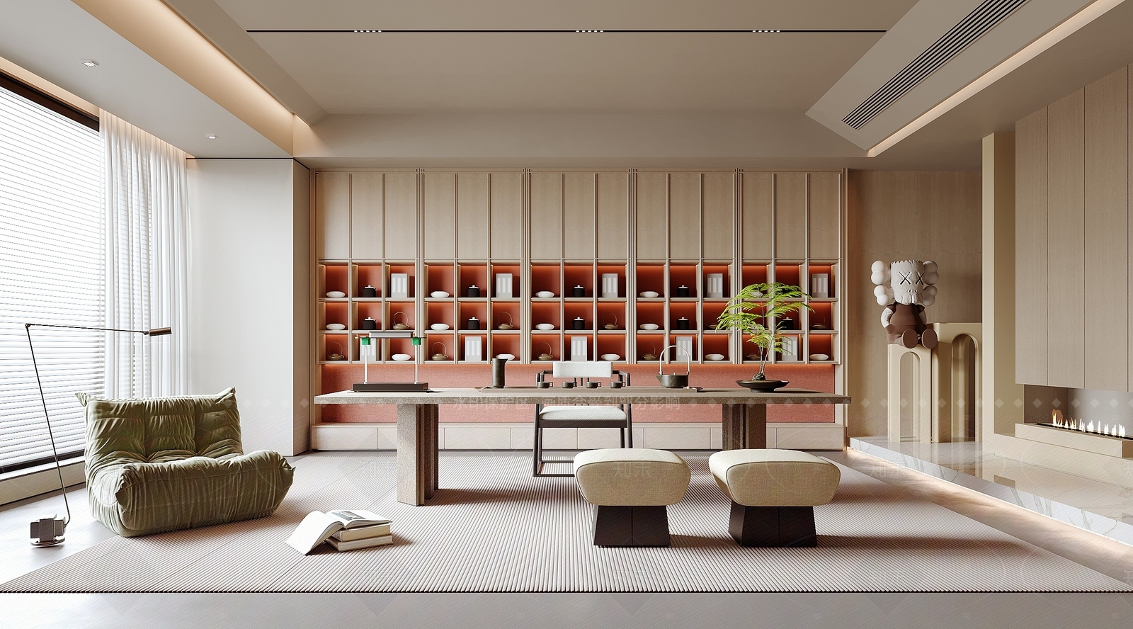 日式原木茶室SU模型下载【ID:1206443034】