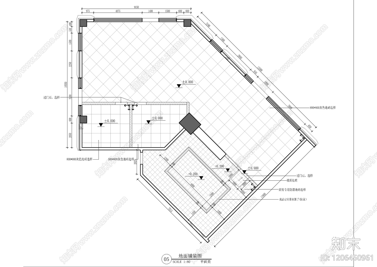 现代烧烤店cad施工图下载【ID:1206450961】