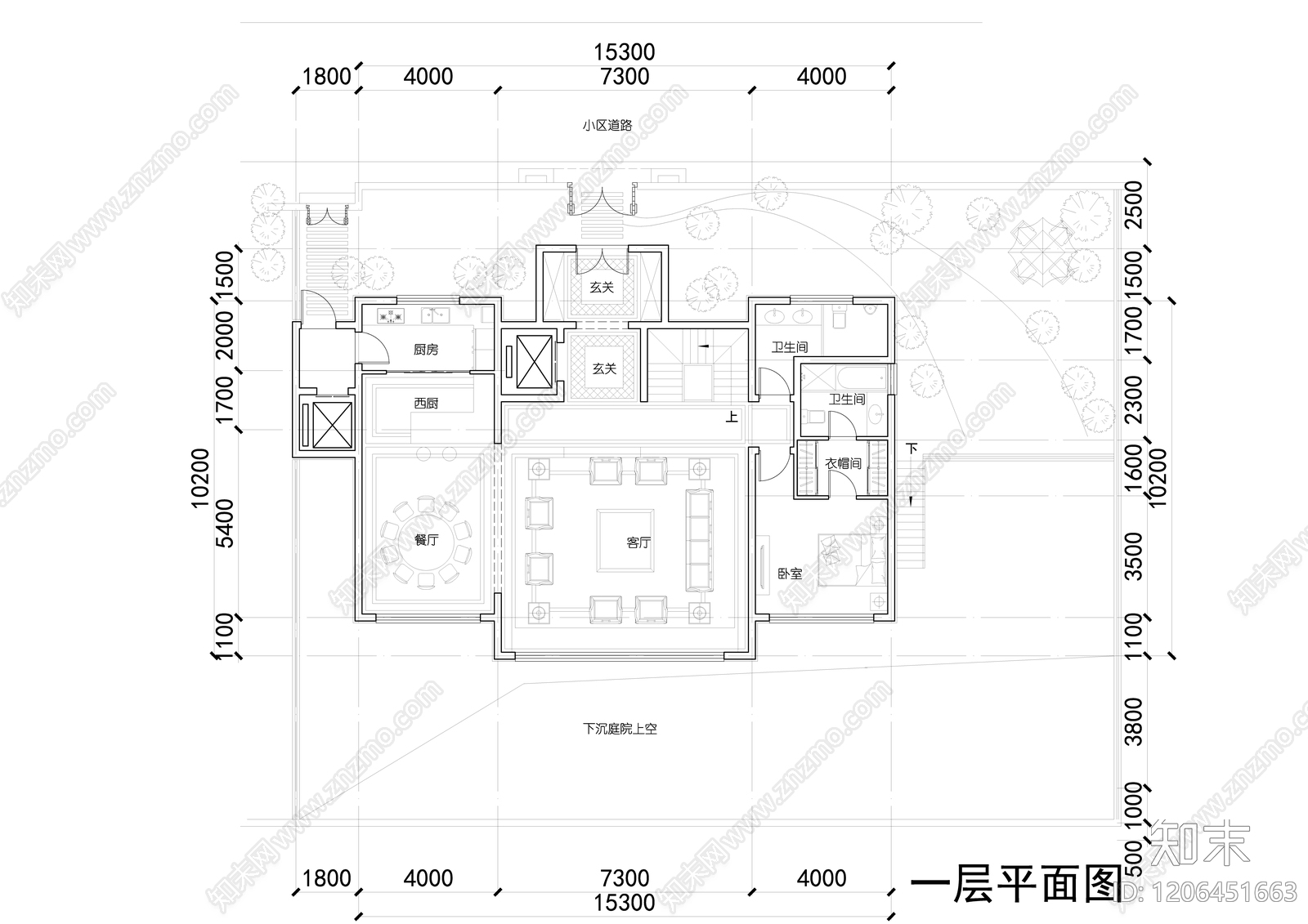 现代新中式别墅建筑施工图下载【ID:1206451663】