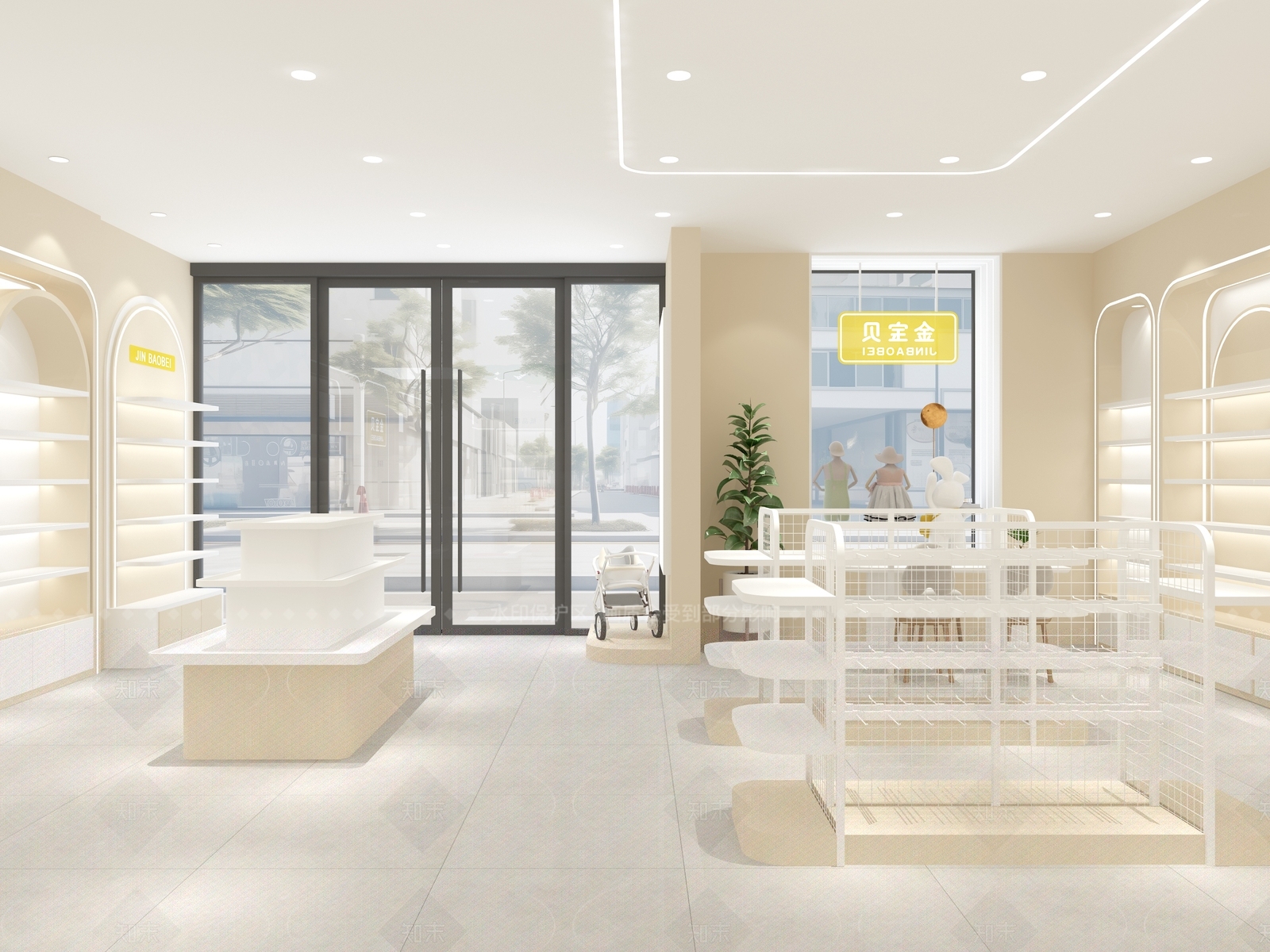 奶油简约母婴店3D模型下载【ID:1206452076】