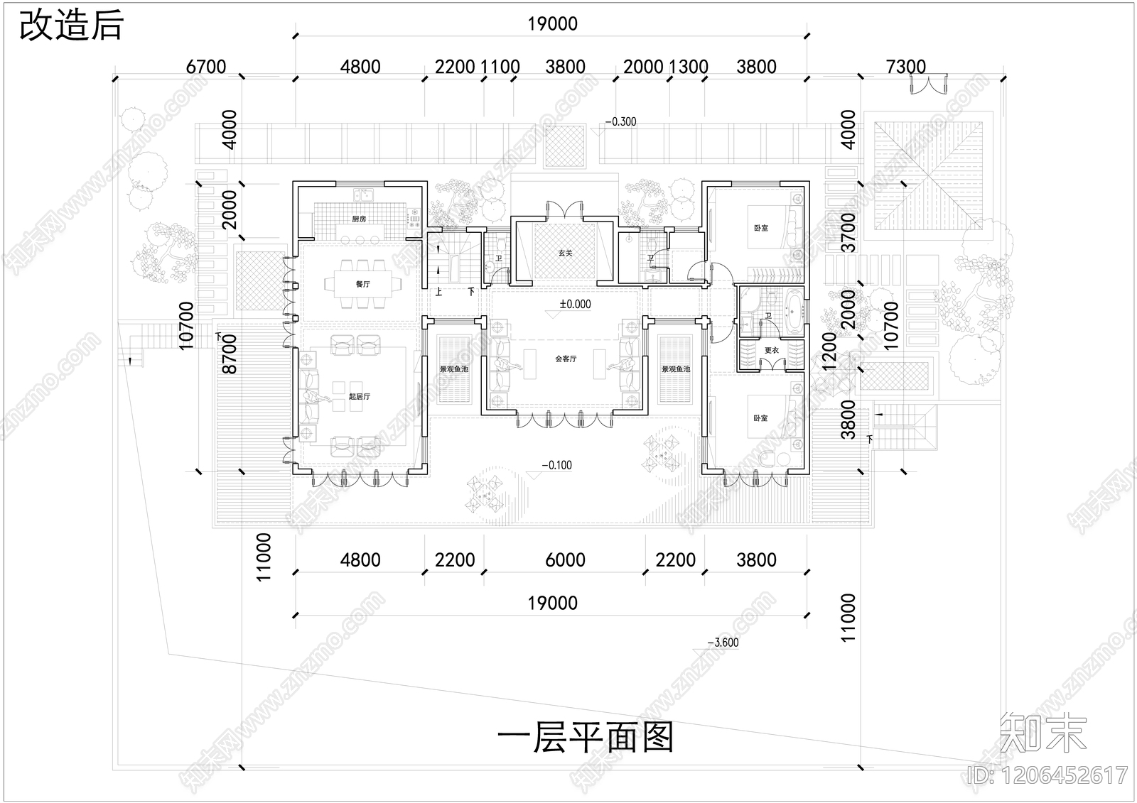 现代新中式别墅建筑施工图下载【ID:1206452617】