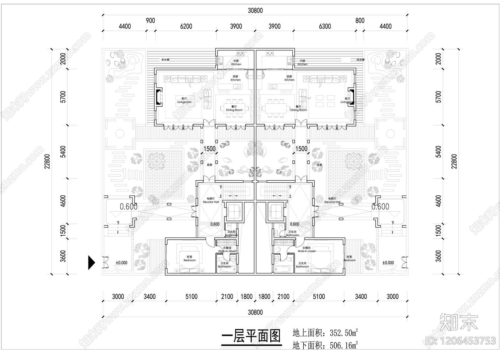 新中式现代别墅建筑施工图下载【ID:1206453753】