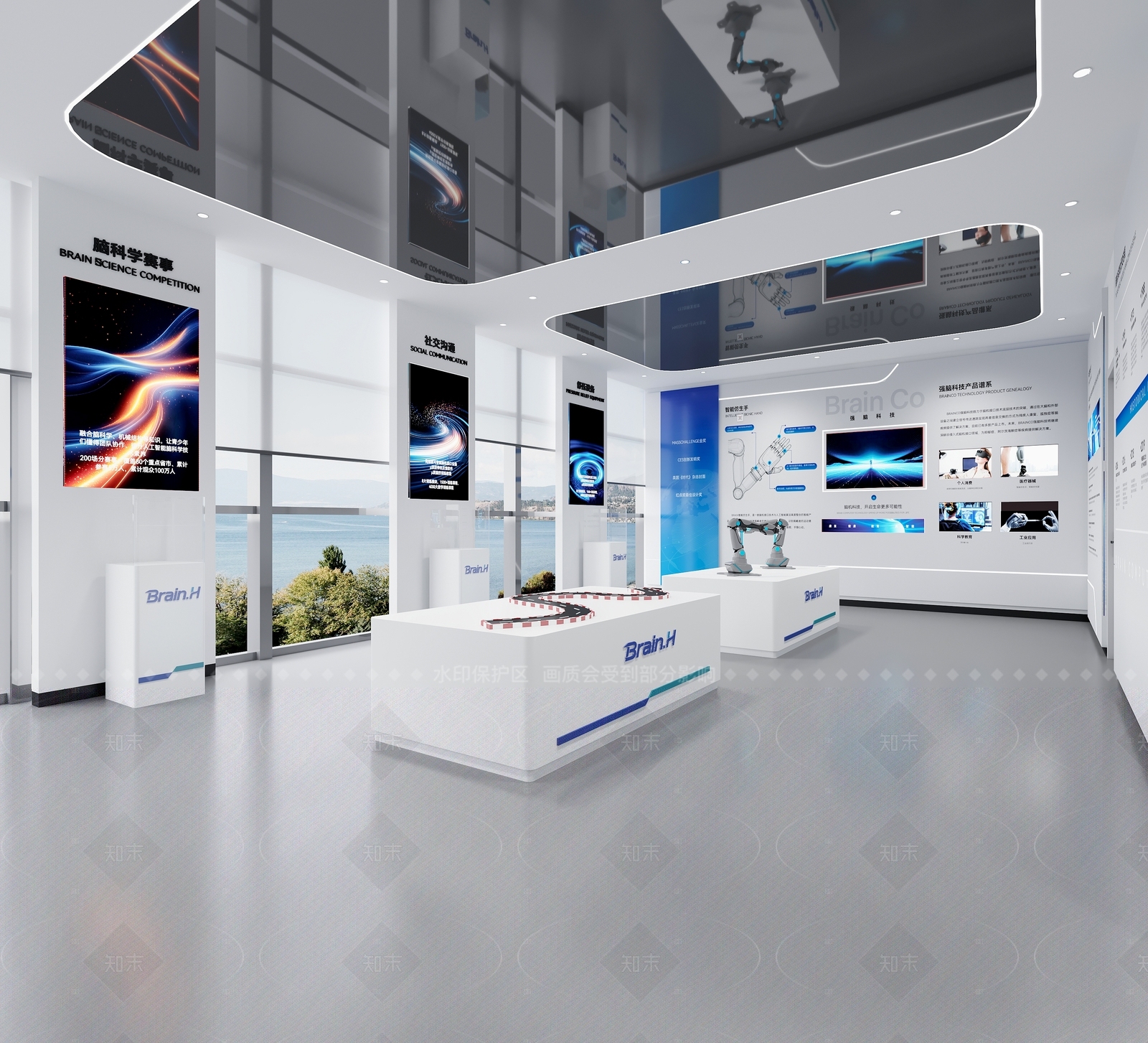 现代简约科技展厅3D模型下载【ID:1206454058】