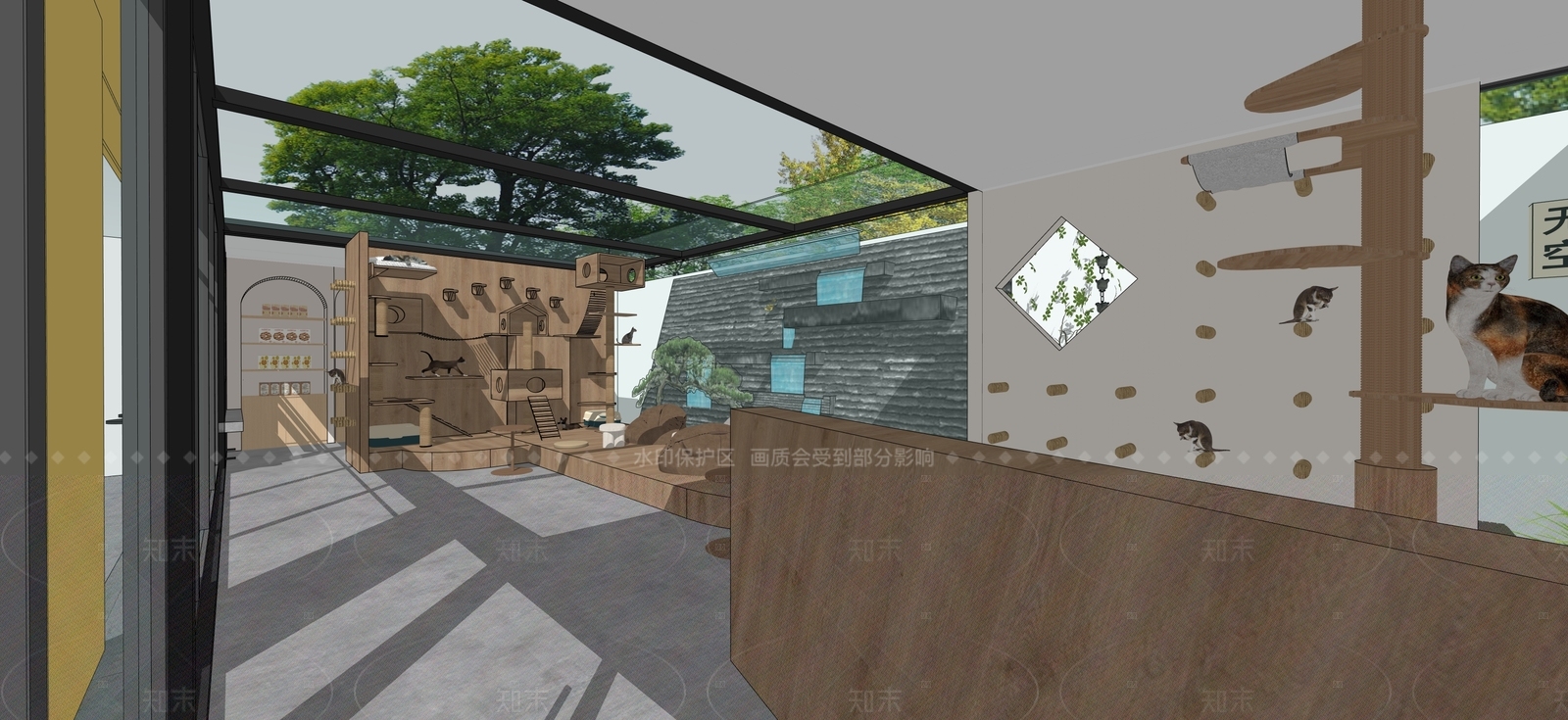 现代简约宠物店SU模型下载【ID:1206458001】