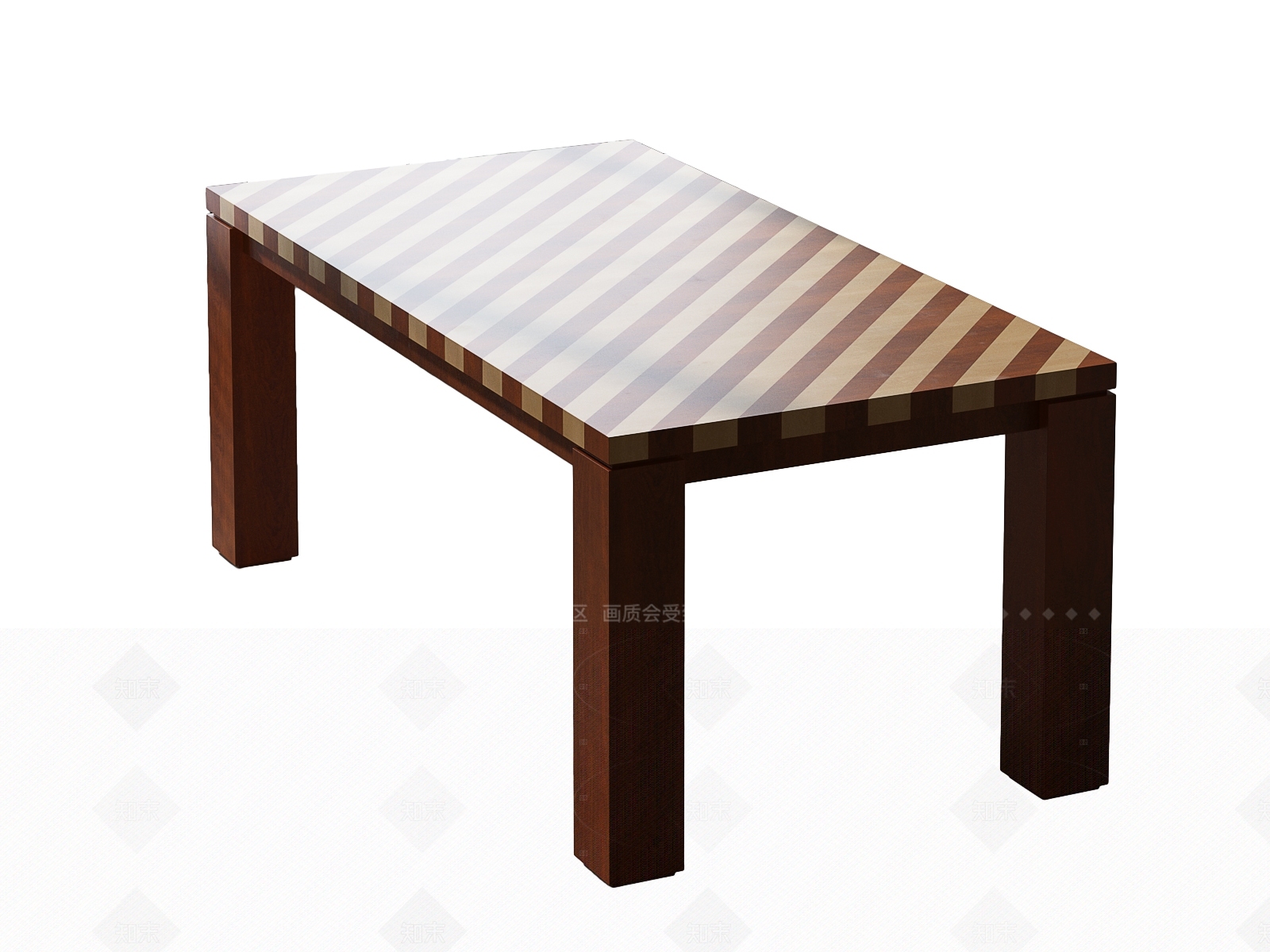 现代复古餐桌SU模型下载【ID:1206459275】