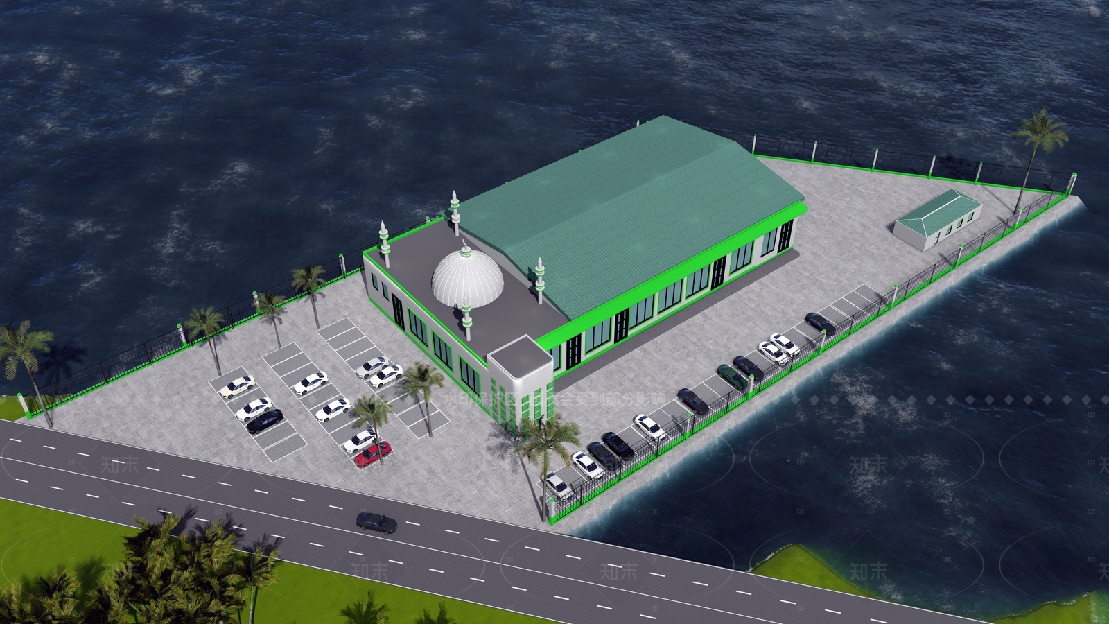 现代教堂建筑SU模型下载【ID:1206460431】