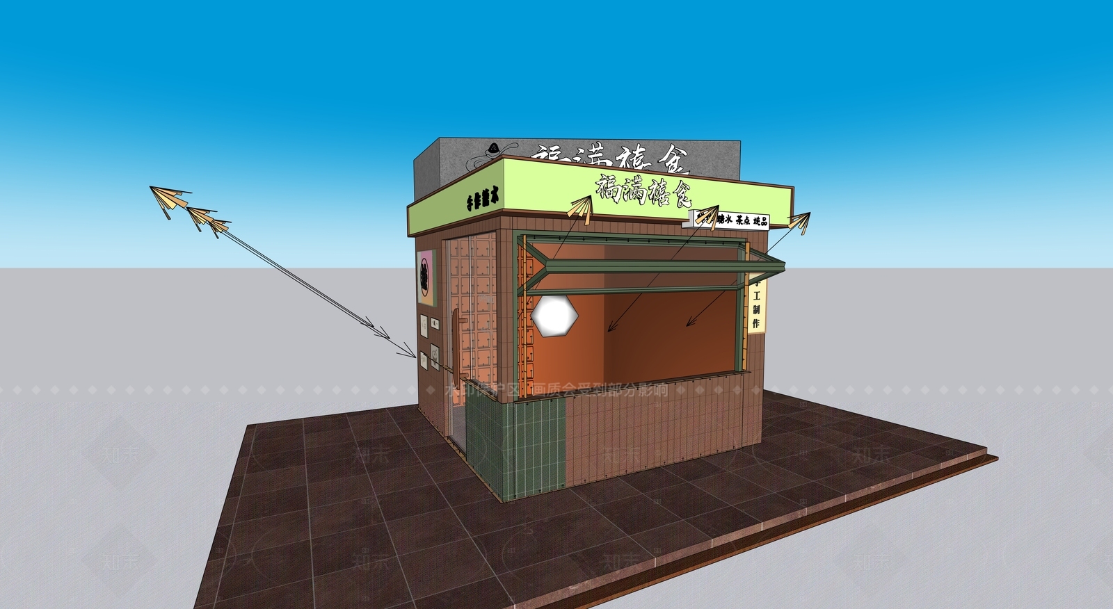现代新中式风格建筑SU模型下载【ID:1206460558】