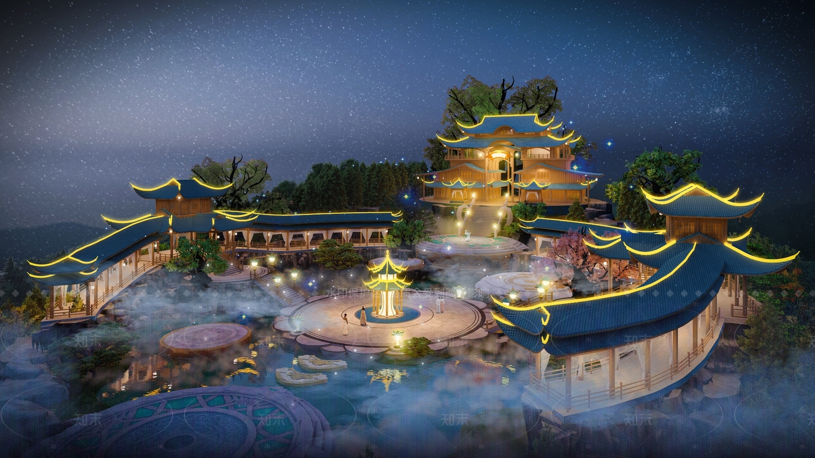 中式中古古建筑SU模型下载【ID:1206461783】