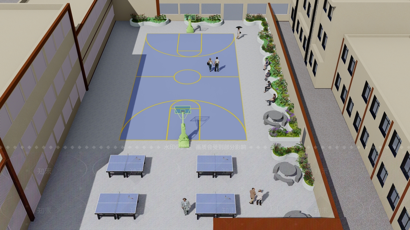 现代学校建筑SU模型下载【ID:1206463023】