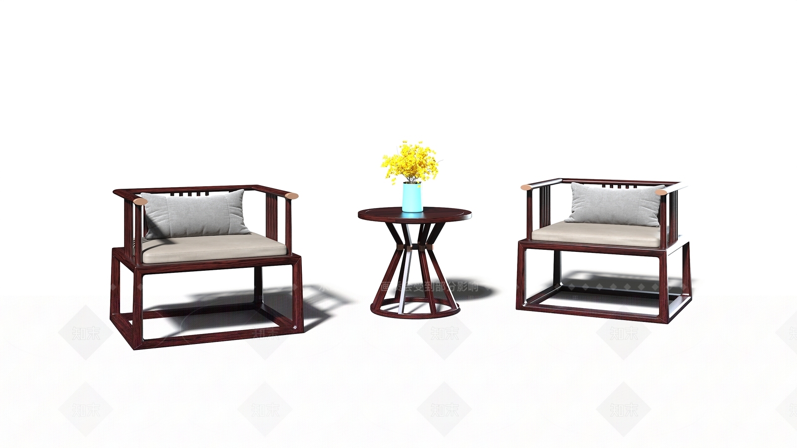 新中式中式休闲椅3D模型下载【ID:1206463381】