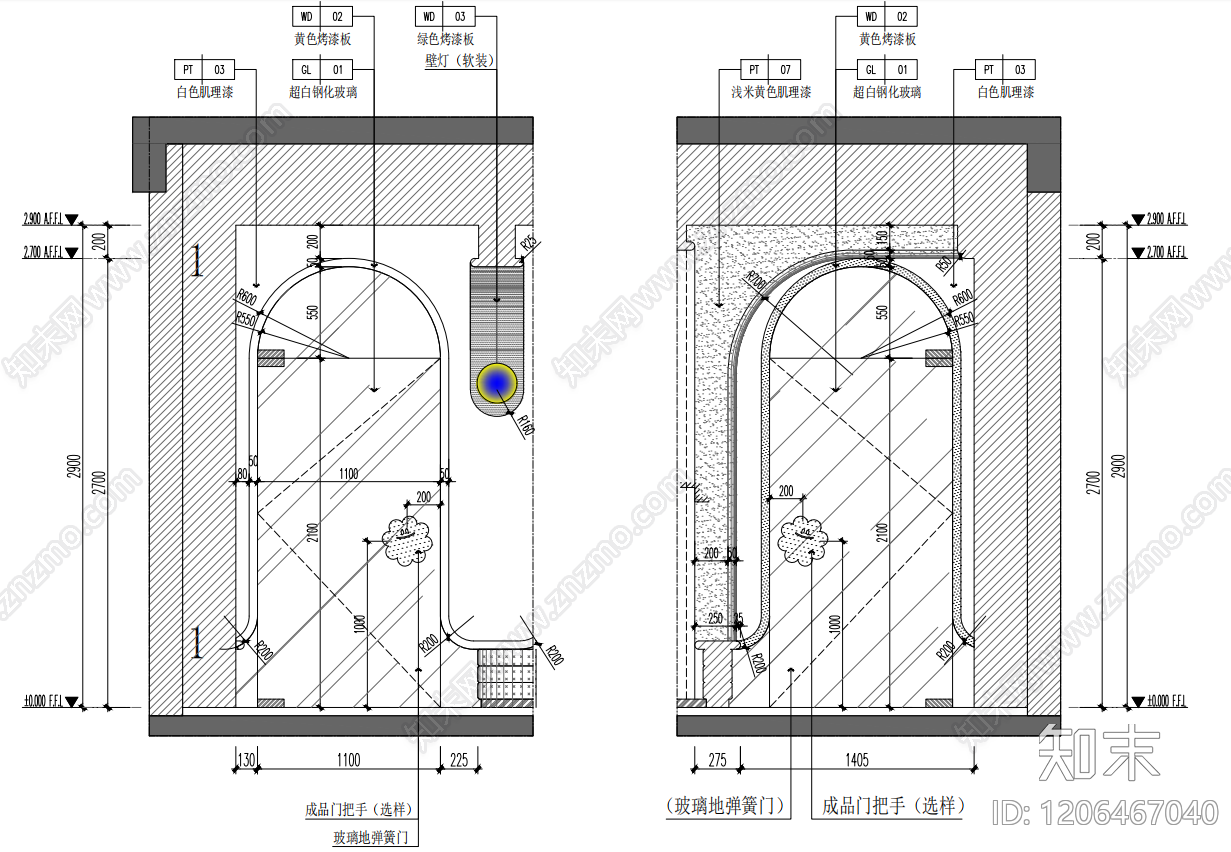 玻璃门节点施工图下载【ID:1206467040】