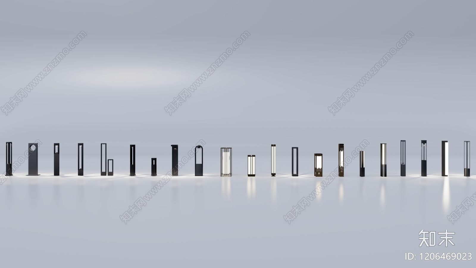 现代新中式草坪灯SU模型下载【ID:1206469023】