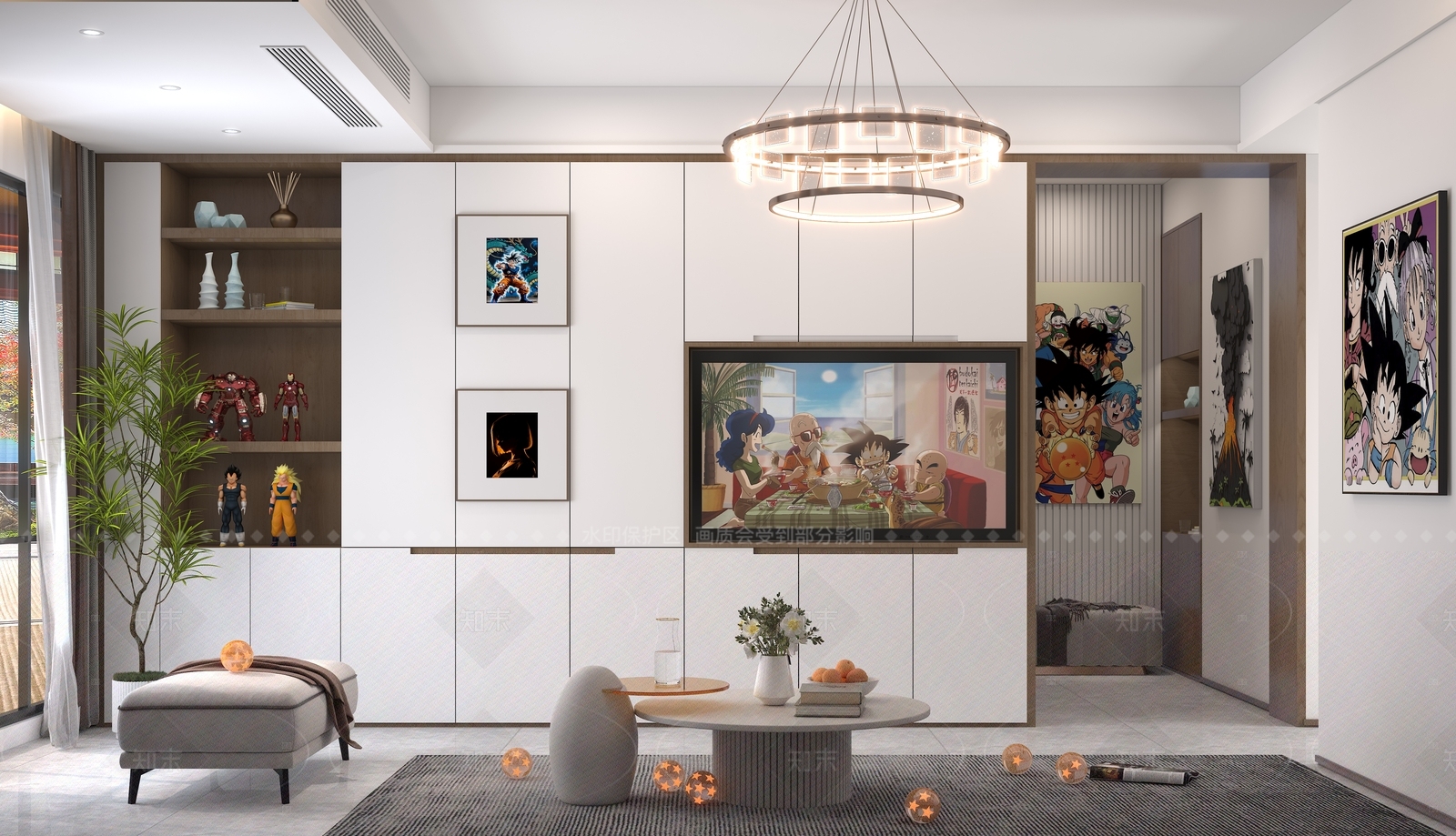 现代家居客厅3D模型下载【ID:1206469845】