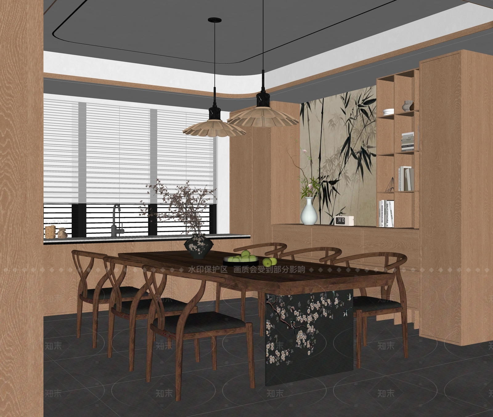 现代家居餐厅SU模型下载【ID:1206474856】