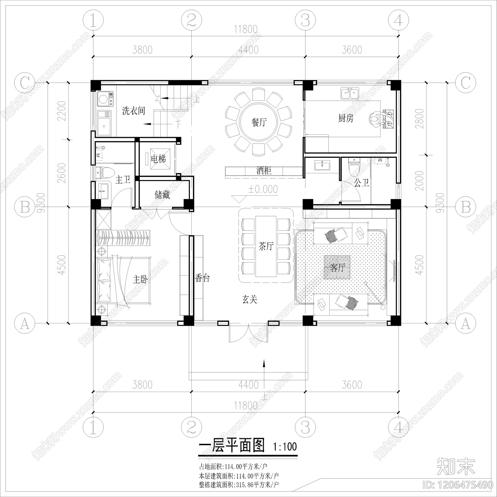现代别墅建筑施工图下载【ID:1206475490】
