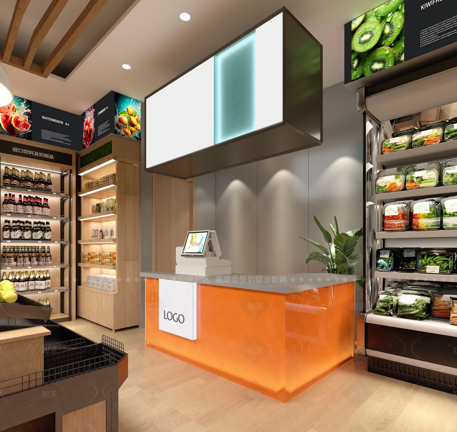 现代水果店3D模型下载【ID:1206482277】