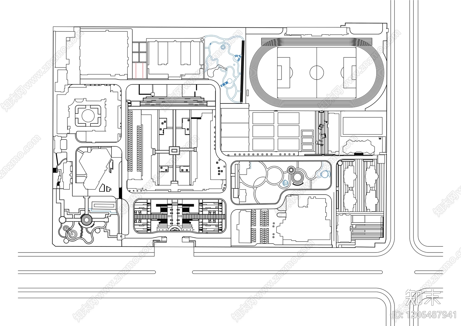 现代简约校园景观施工图下载【ID:1206487941】