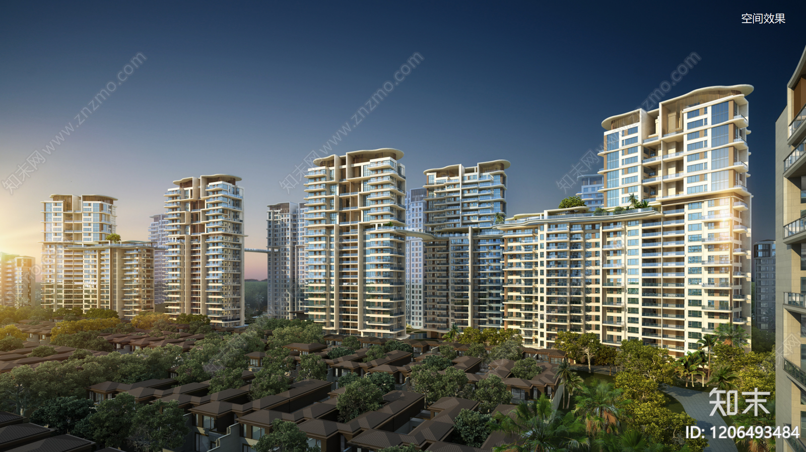 现代小区建筑下载【ID:1206493484】