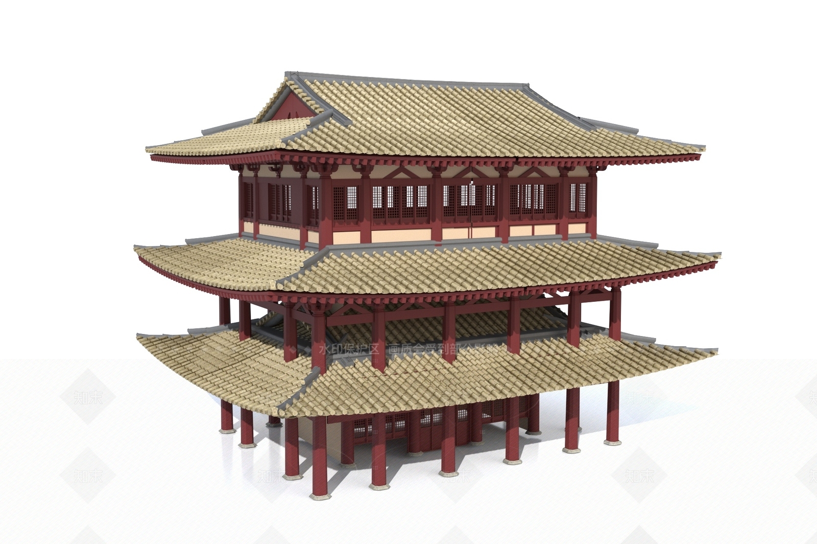 现代古建3D模型下载【ID:1206505755】