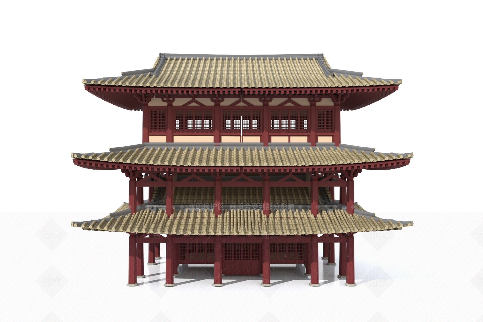 现代古建3D模型下载【ID:1206505755】