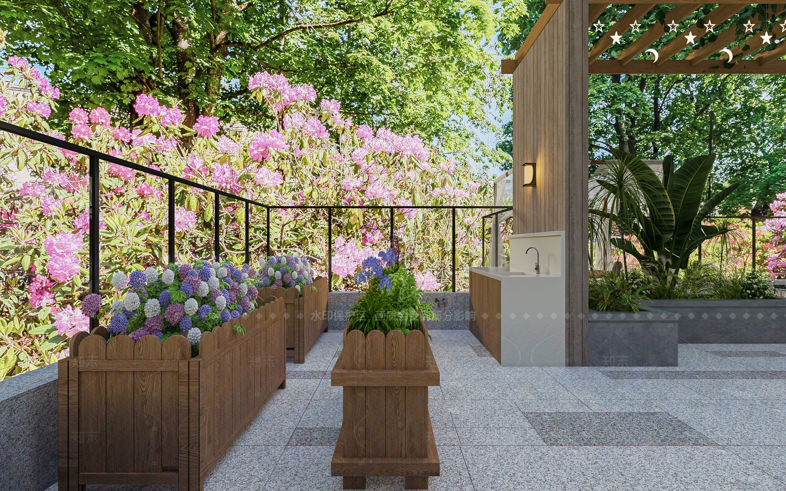 现代屋顶花园3D模型下载【ID:1206506502】