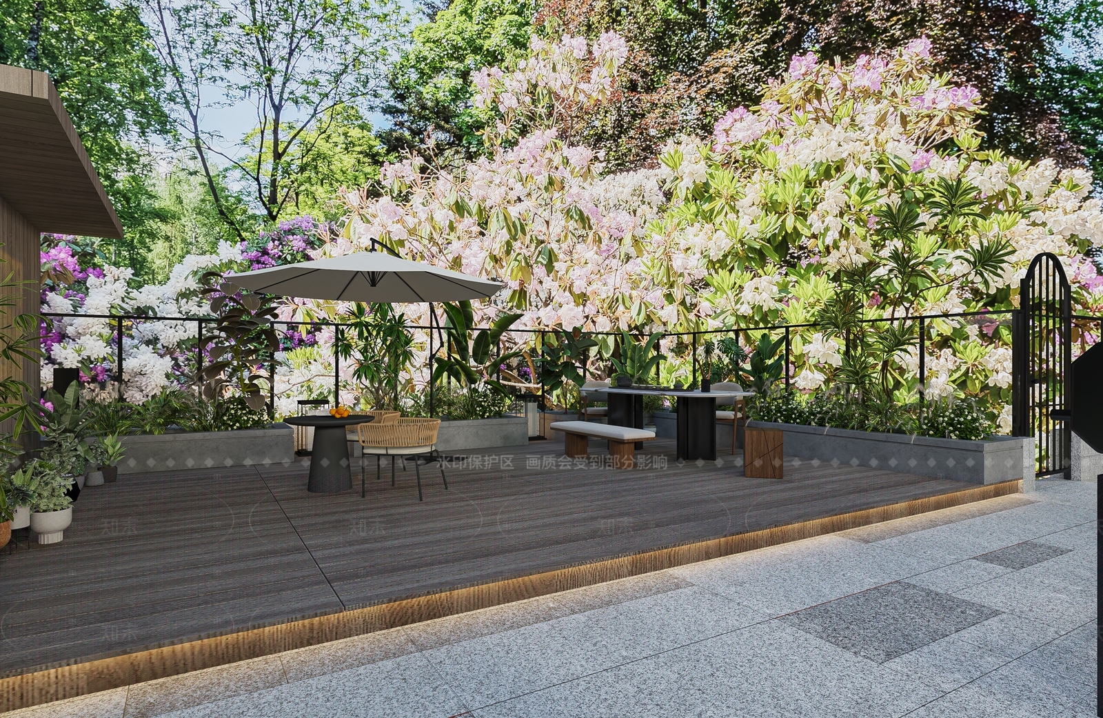 现代屋顶花园3D模型下载【ID:1206506502】
