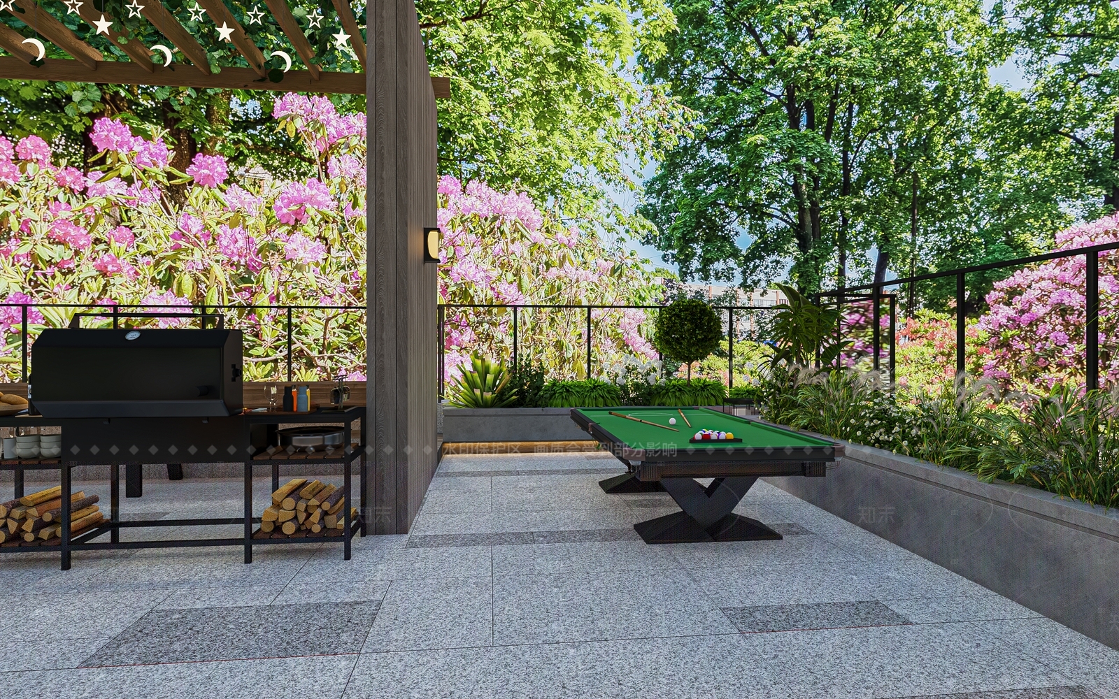 现代屋顶花园3D模型下载【ID:1206506502】