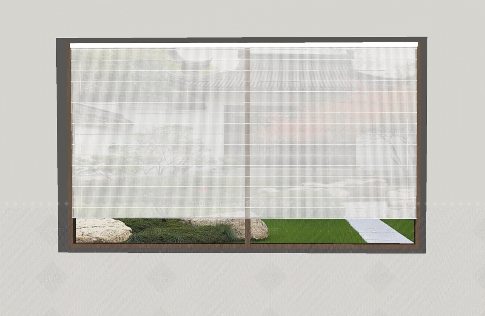 现代窗帘SU模型下载【ID:1206506615】