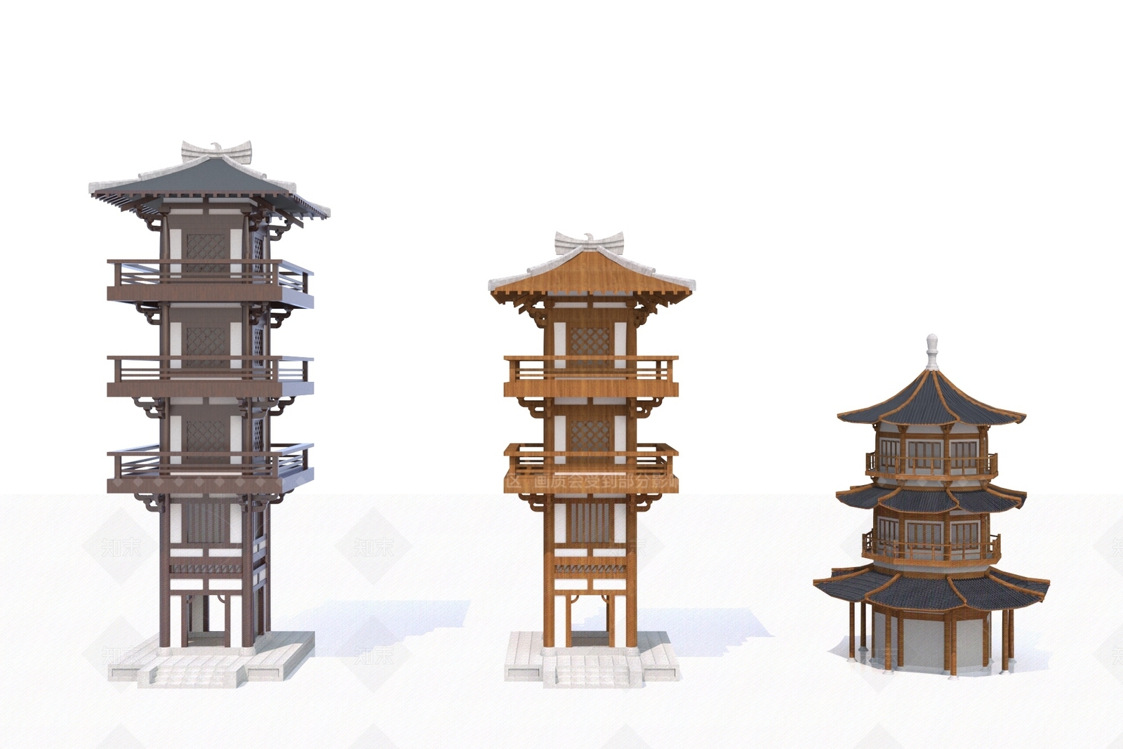 现代古建3D模型下载【ID:1206509321】