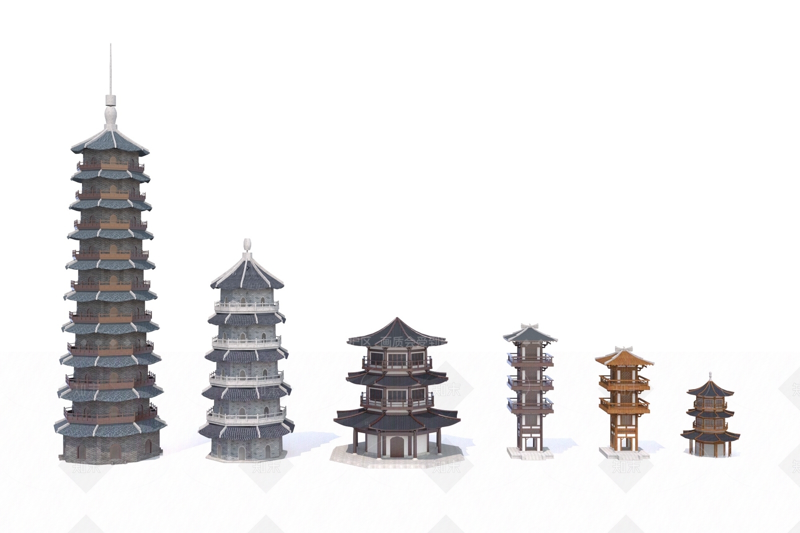 现代古建3D模型下载【ID:1206509321】