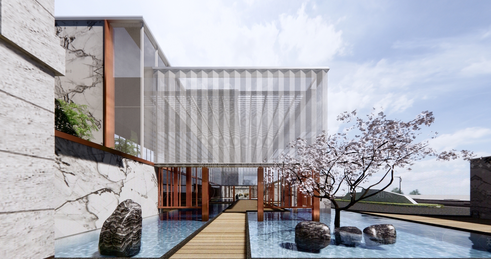 现代售楼处建筑SU模型下载【ID:1206570942】