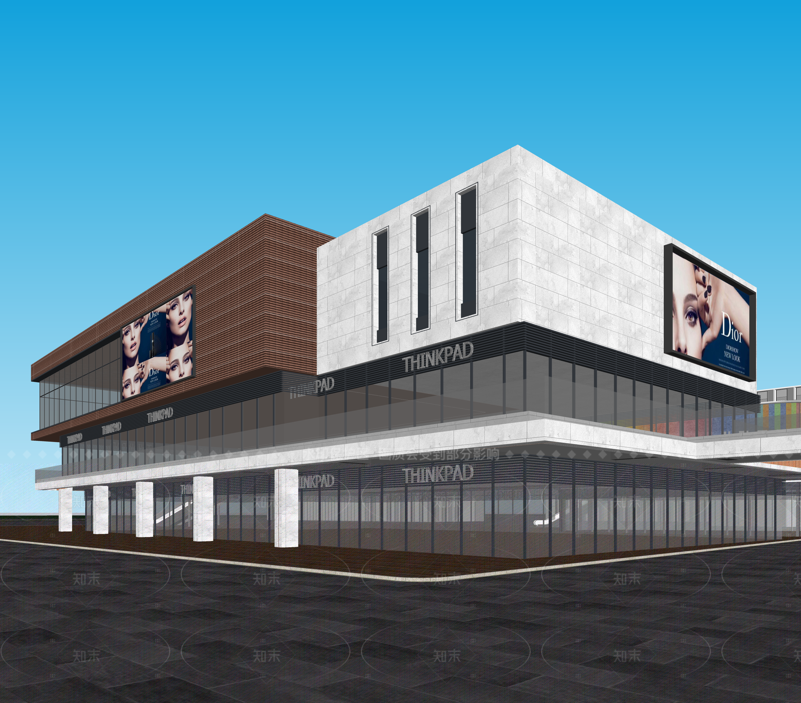 现代酒店建筑SU模型下载【ID:1206516858】