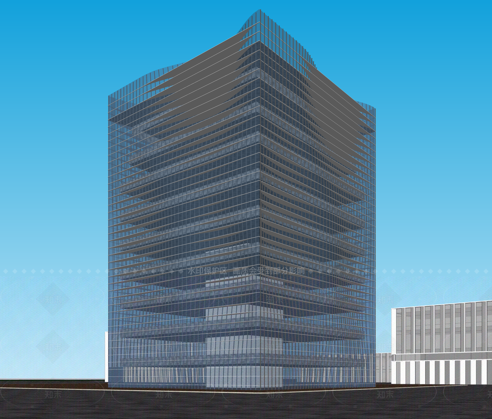现代酒店建筑SU模型下载【ID:1206517154】
