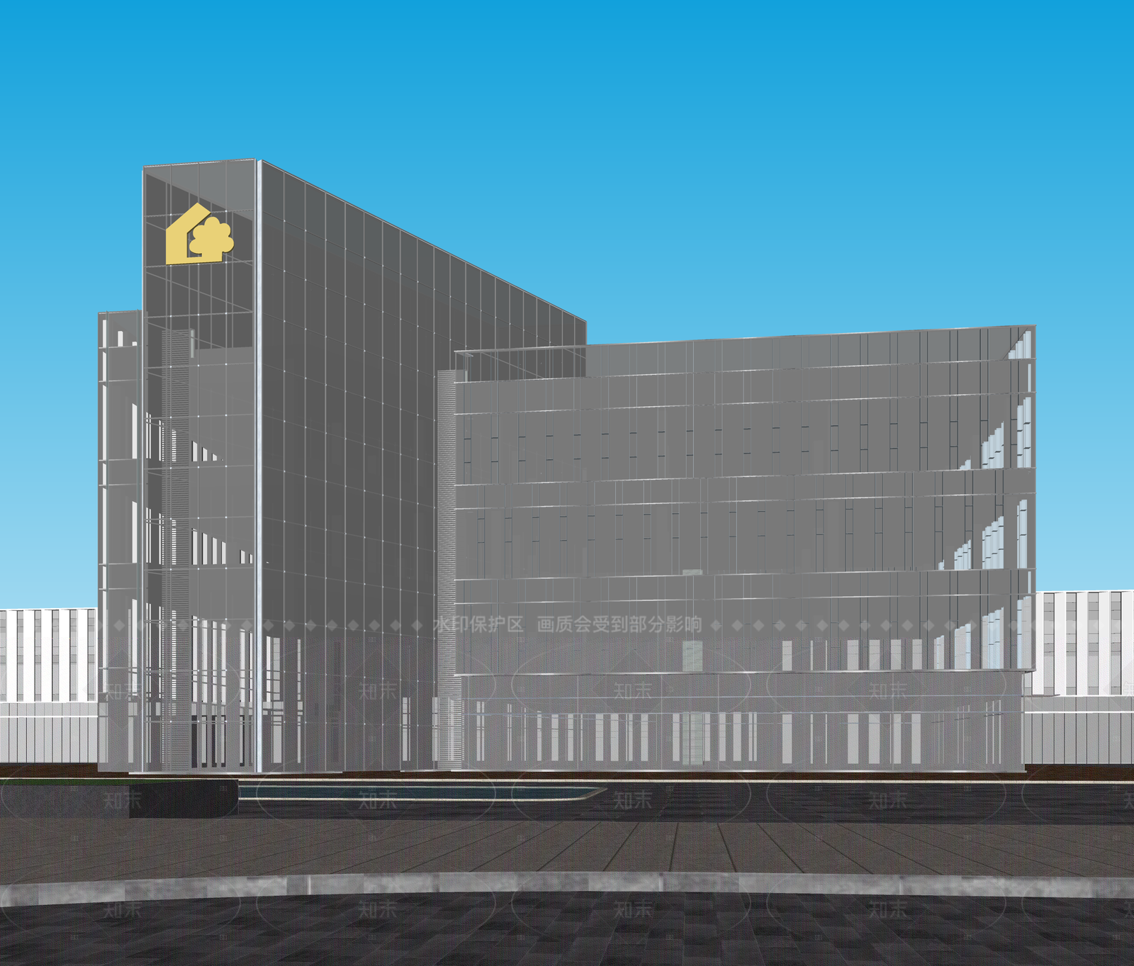 现代酒店建筑SU模型下载【ID:1206517363】