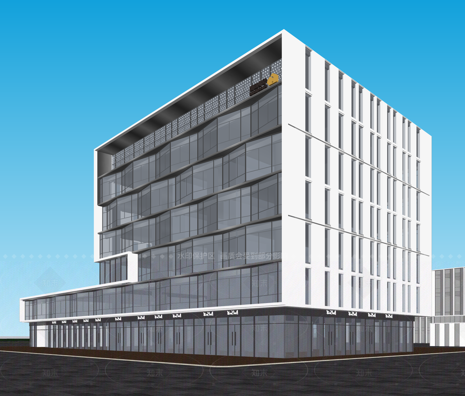 现代酒店建筑SU模型下载【ID:1206517344】