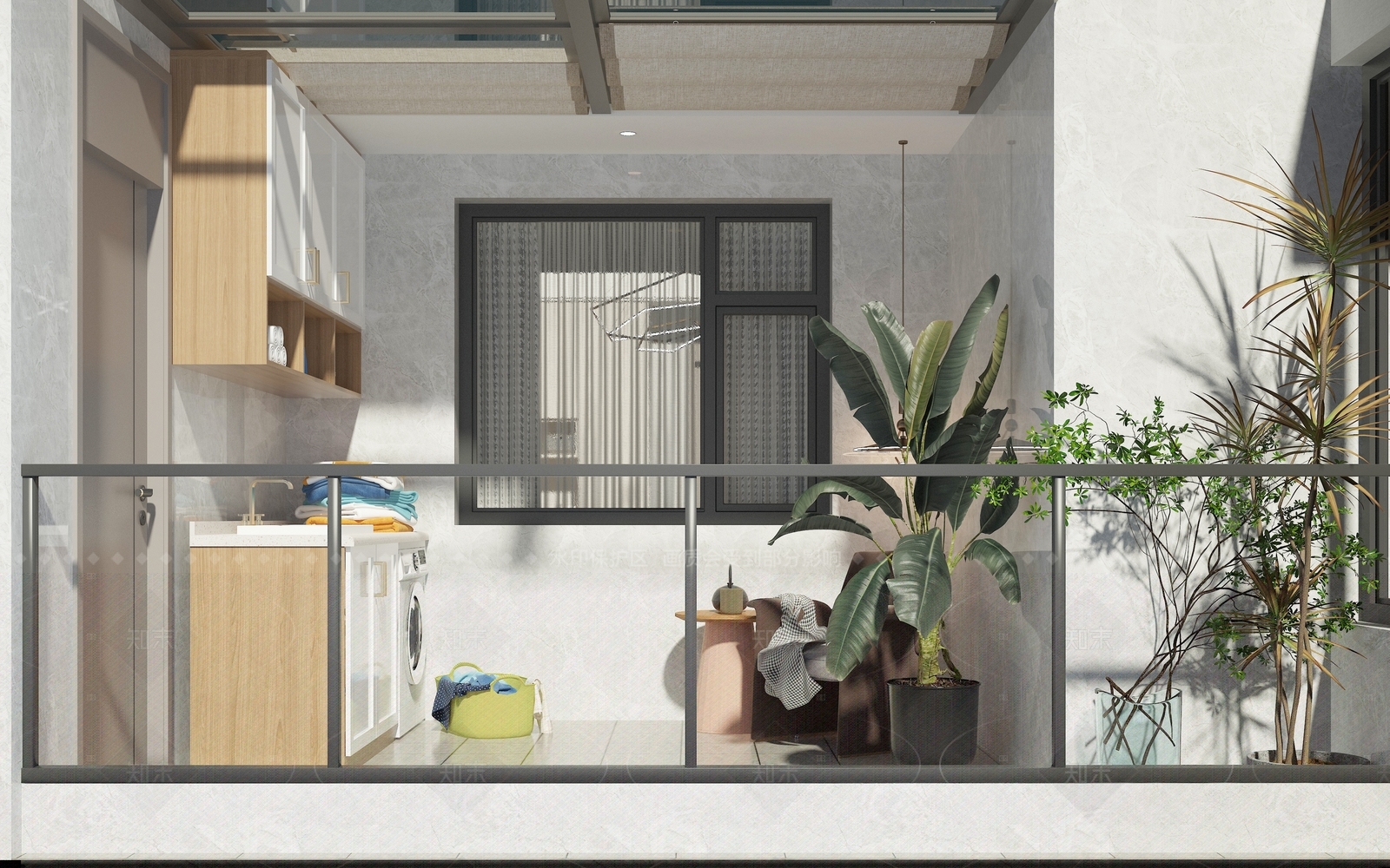现代简约阳台3D模型下载【ID:1206520655】