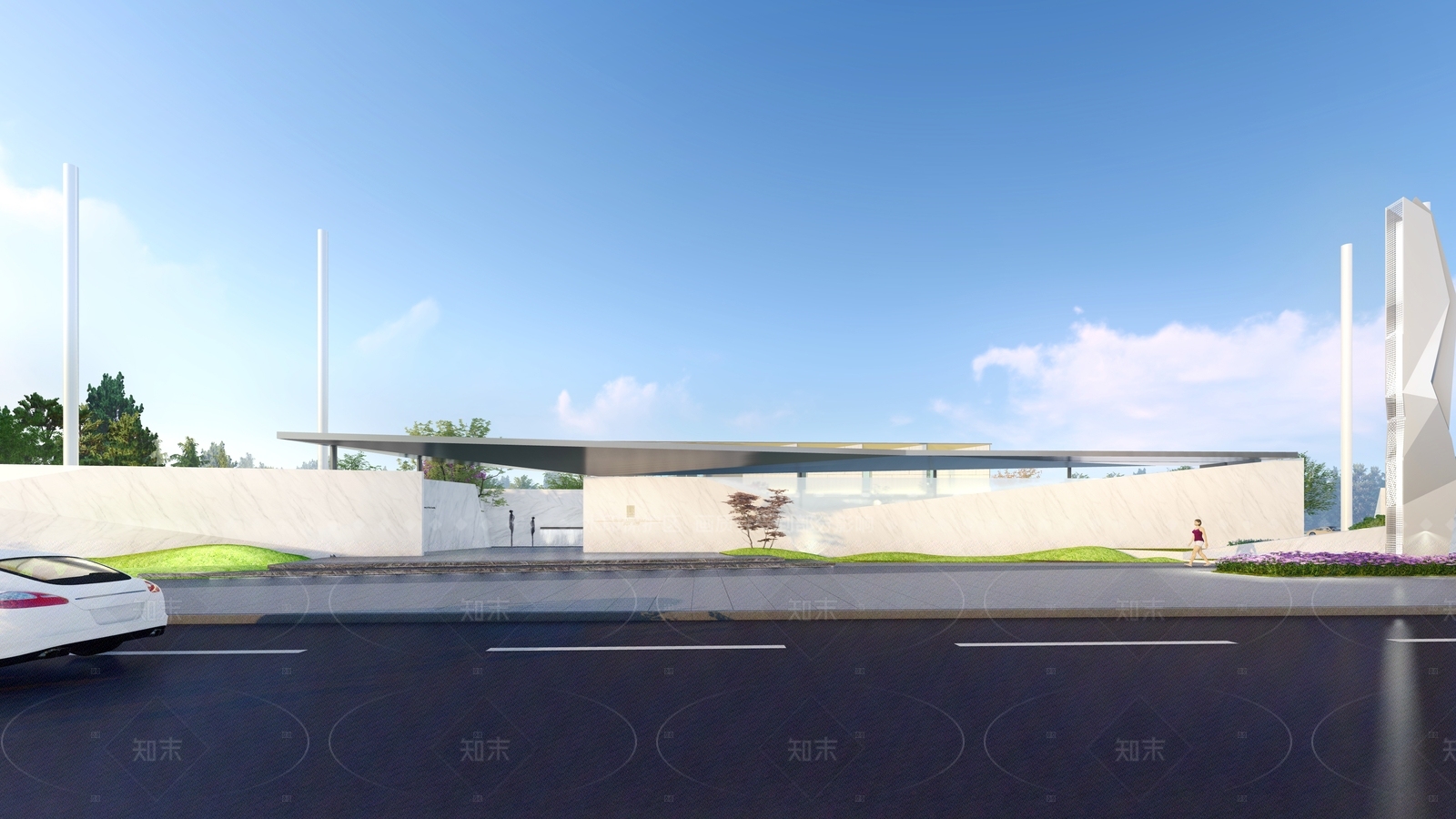 现代极简小区景观SU模型下载【ID:1206524590】