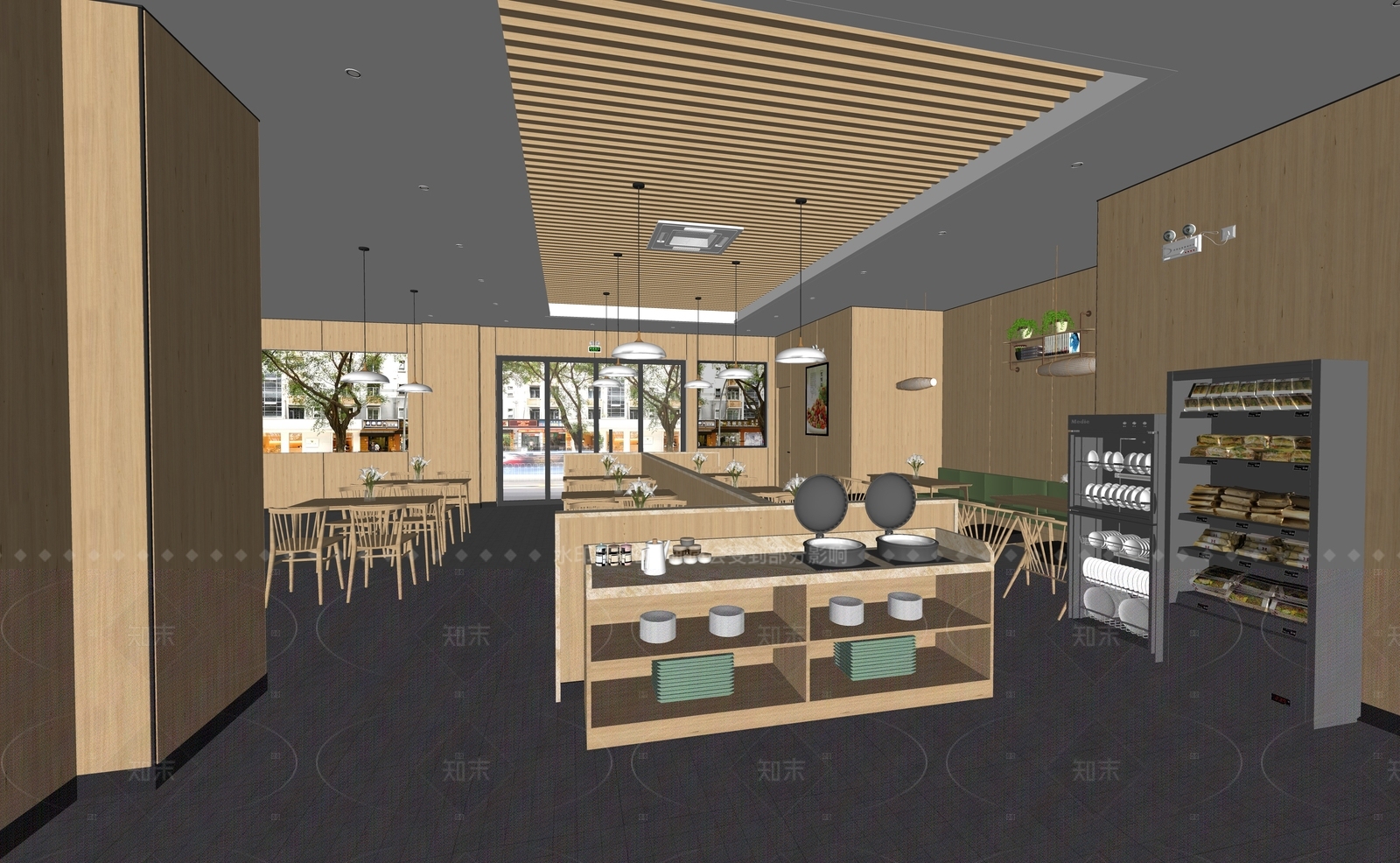 新中式中餐厅SU模型下载【ID:1206525115】